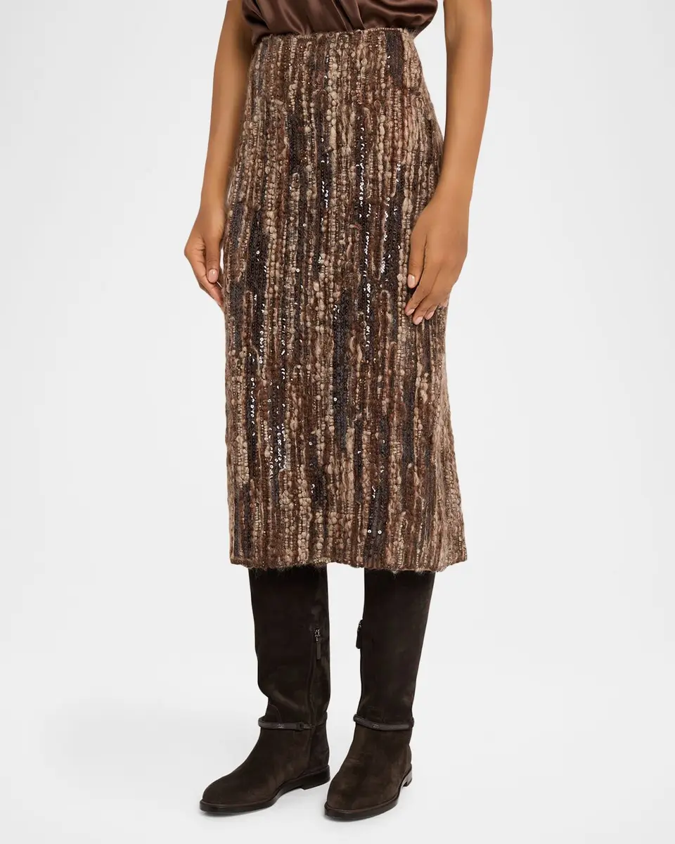 Brunello Cucinelli Sequined Boucle Midi Skirt | Thumbnail 4 Brunello Cucinelli Sequined Boucle Midi Skirt | Thumbnail 4