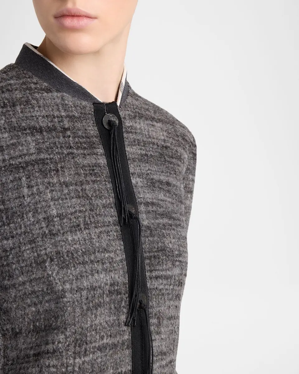 Giorgio Armani Textured Cropped Wool-Blend Jacket | Thumbnail 5