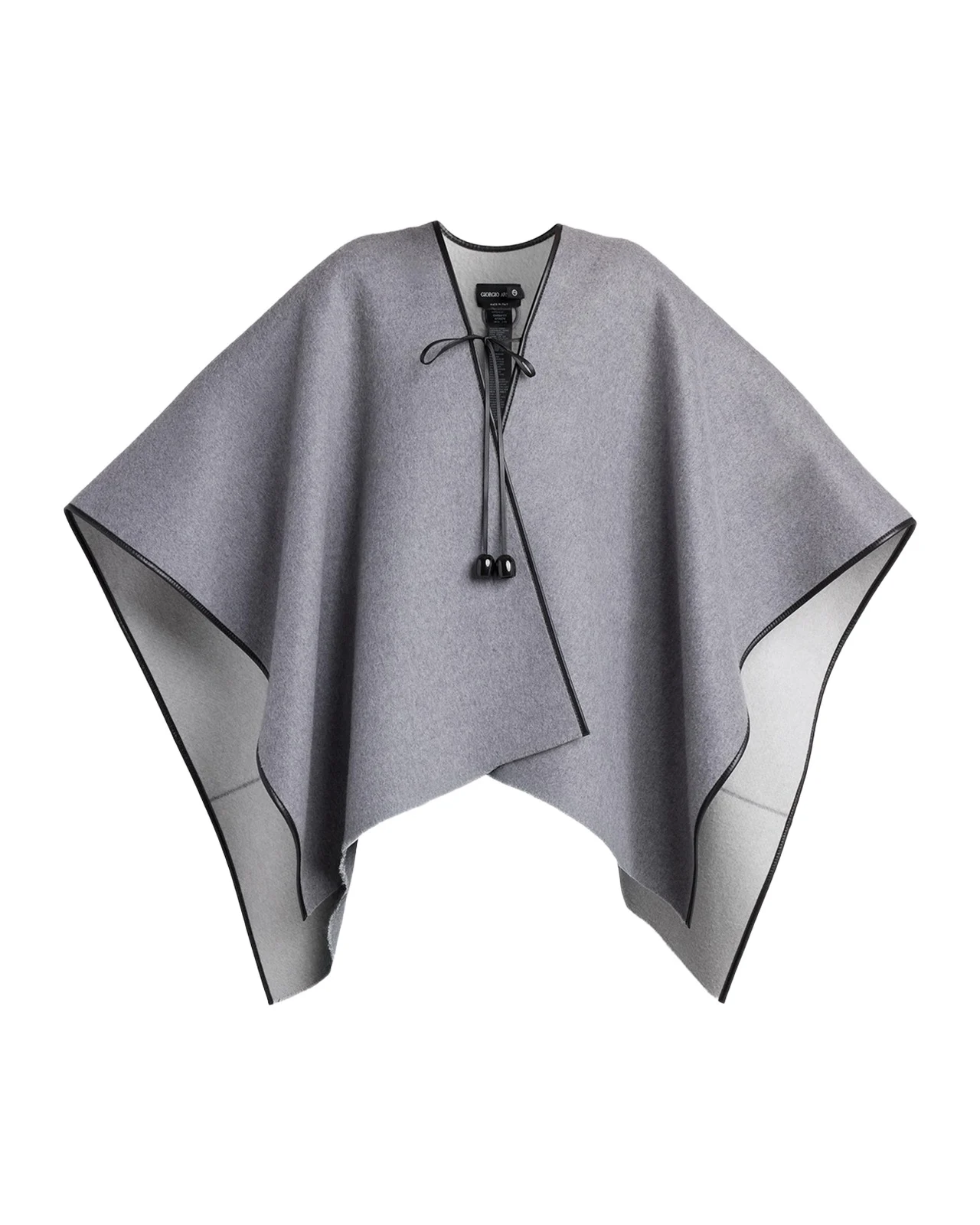Giorgio Armani Wool-Cashmere Front-Tie Poncho