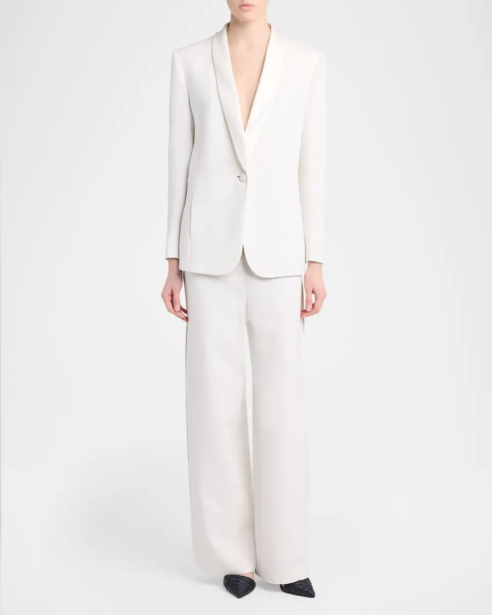 Giorgio Armani Side Pleat Straight-Leg Silk Trousers | Thumbnail 2 Giorgio Armani Side Pleat Straight-Leg Silk Trousers | Thumbnail 2