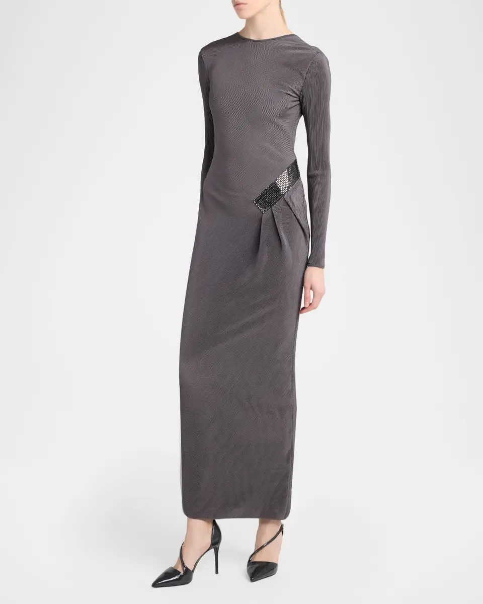 Giorgio Armani Embellished Asymmetric Column Dress | Thumbnail 4 Giorgio Armani Embellished Asymmetric Column Dress | Thumbnail 4