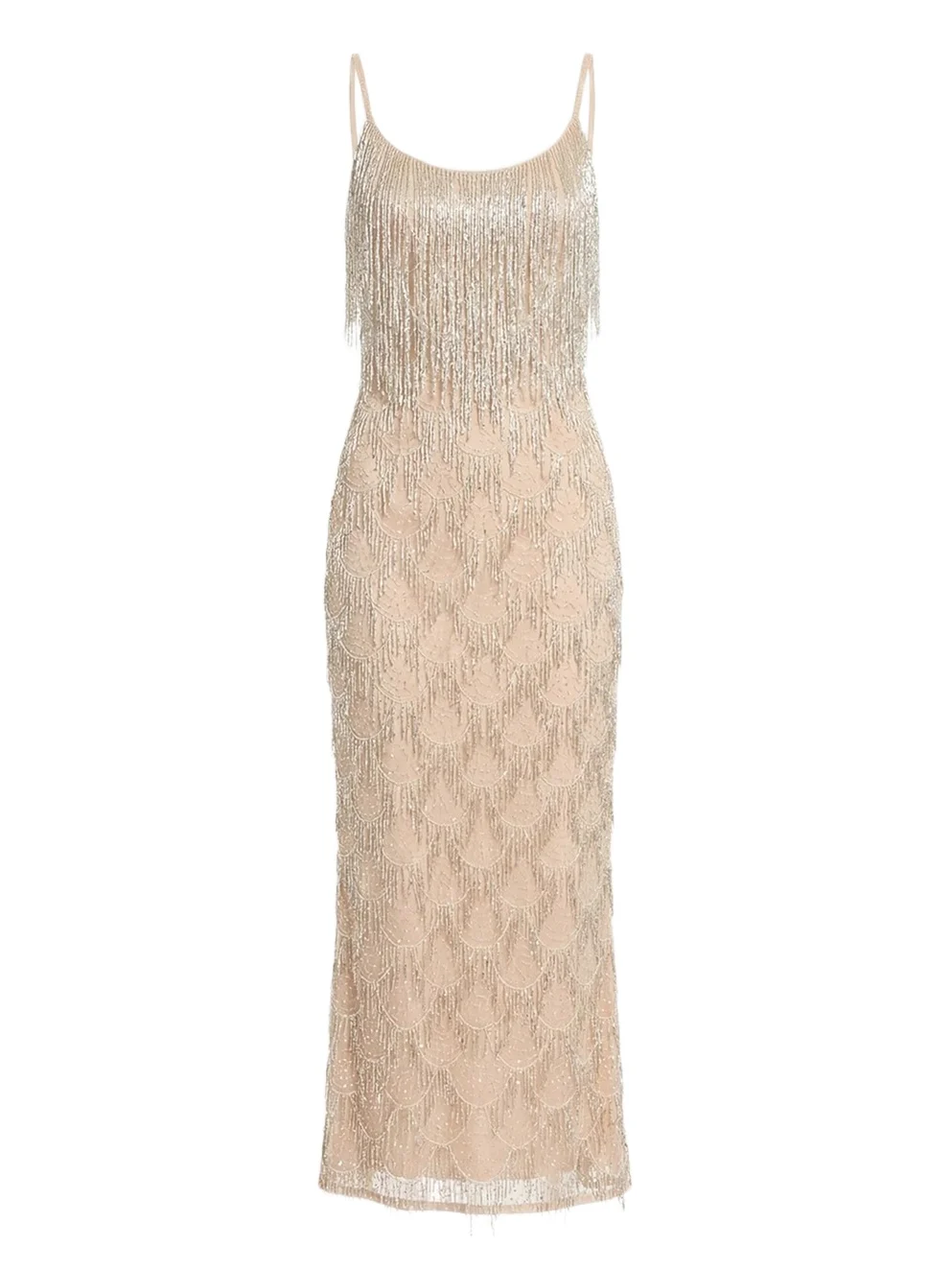 Fringed Metallic Midi Dress Fringed Metallic Midi Dress