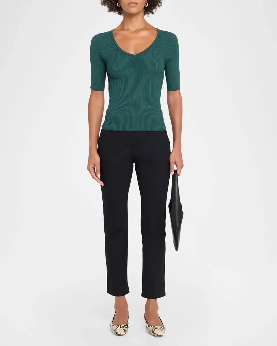 Weekend Max Mara V-Neck Rib Knit Top | Thumbnail 2 Weekend Max Mara V-Neck Rib Knit Top | Thumbnail 2