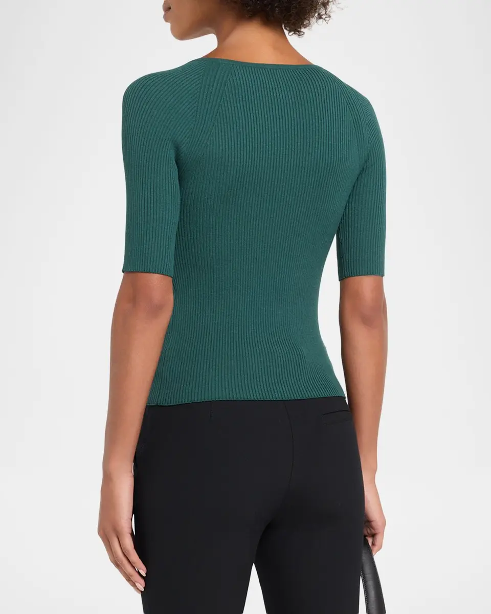 Weekend Max Mara V-Neck Rib Knit Top | Thumbnail 3 Weekend Max Mara V-Neck Rib Knit Top | Thumbnail 3