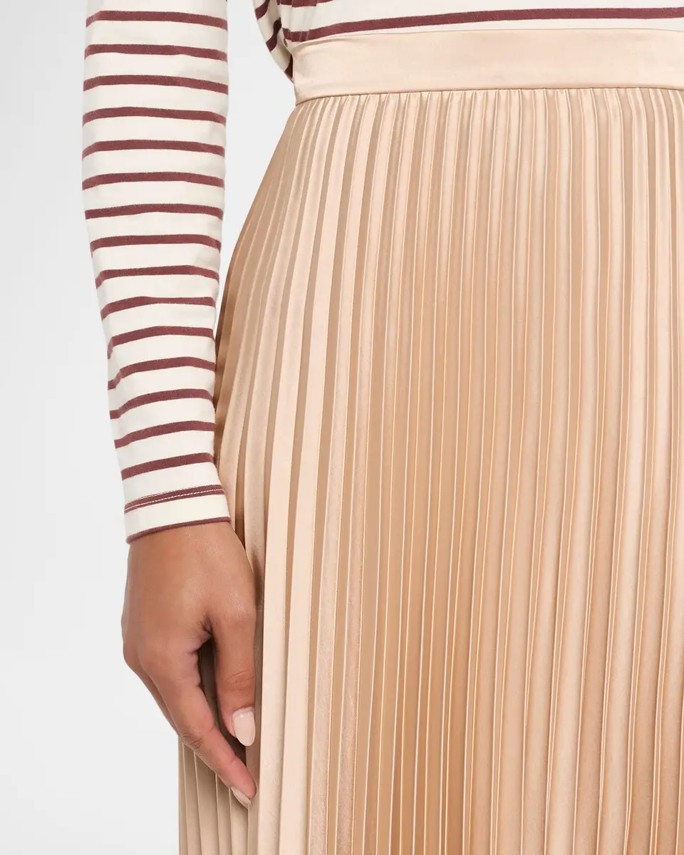 Weekend Max Mara Pleated Washed Satin Maxi Skirt | Thumbnail 5