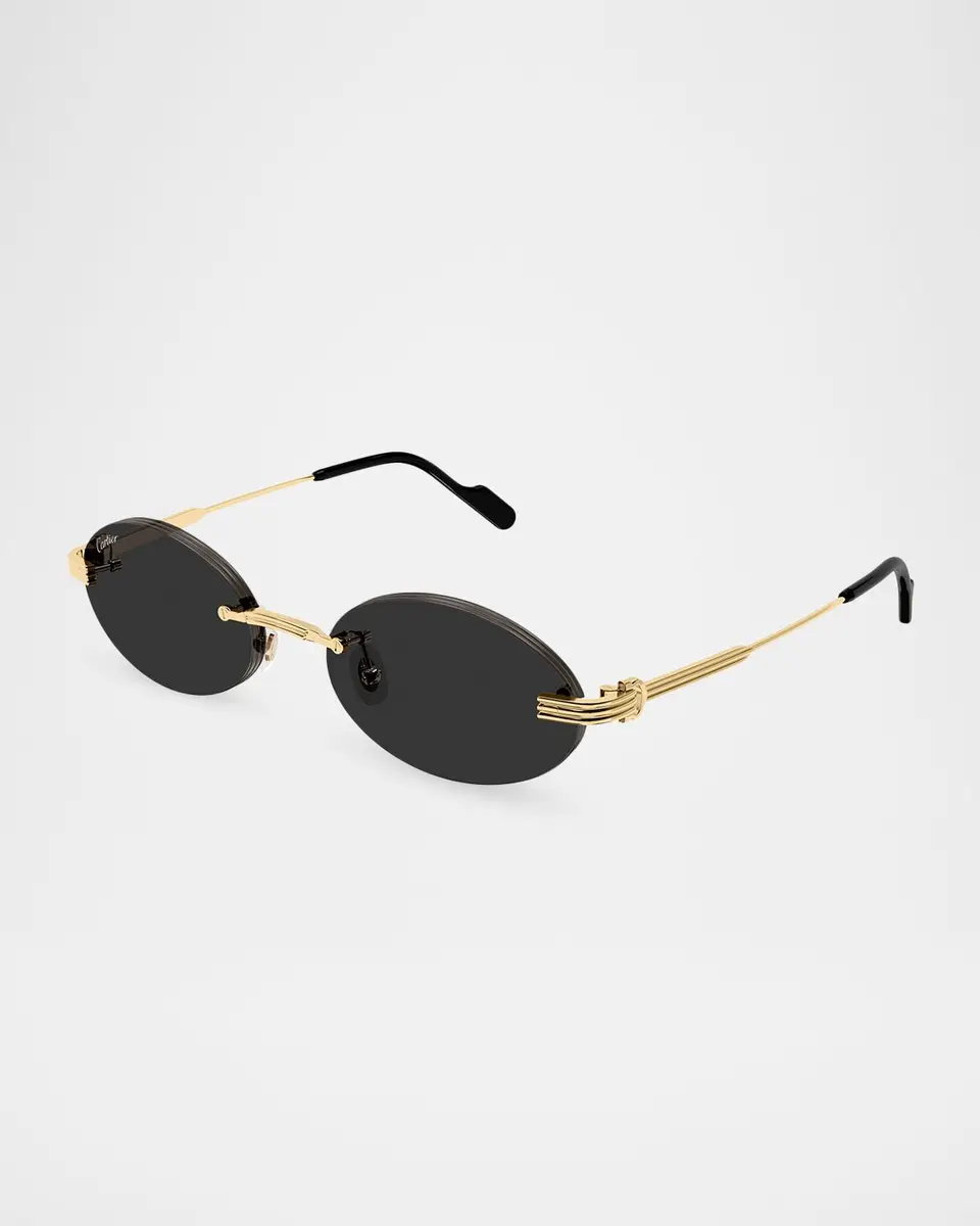 Cartier Men's Premiere de Rimless Oval Metal Sunglasses | Thumbnail 2 Cartier Men's Premiere de Rimless Oval Metal Sunglasses | Thumbnail 2