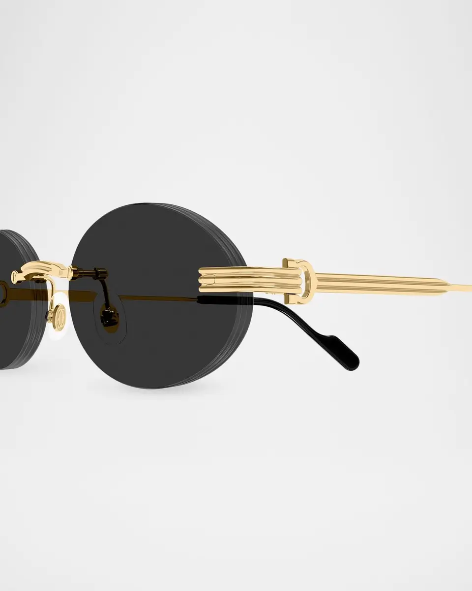 Cartier Men's Premiere de Rimless Oval Metal Sunglasses | Thumbnail 3 Cartier Men's Premiere de Rimless Oval Metal Sunglasses | Thumbnail 3