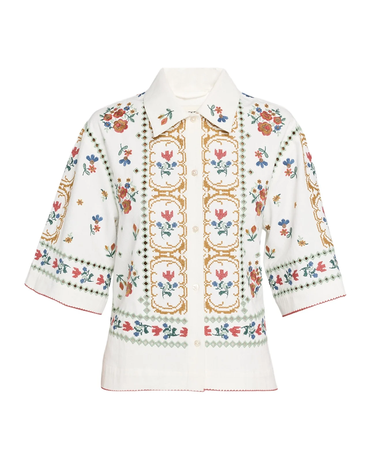 Weekend Max Mara Embroidered Eyelet Cotton Shirt