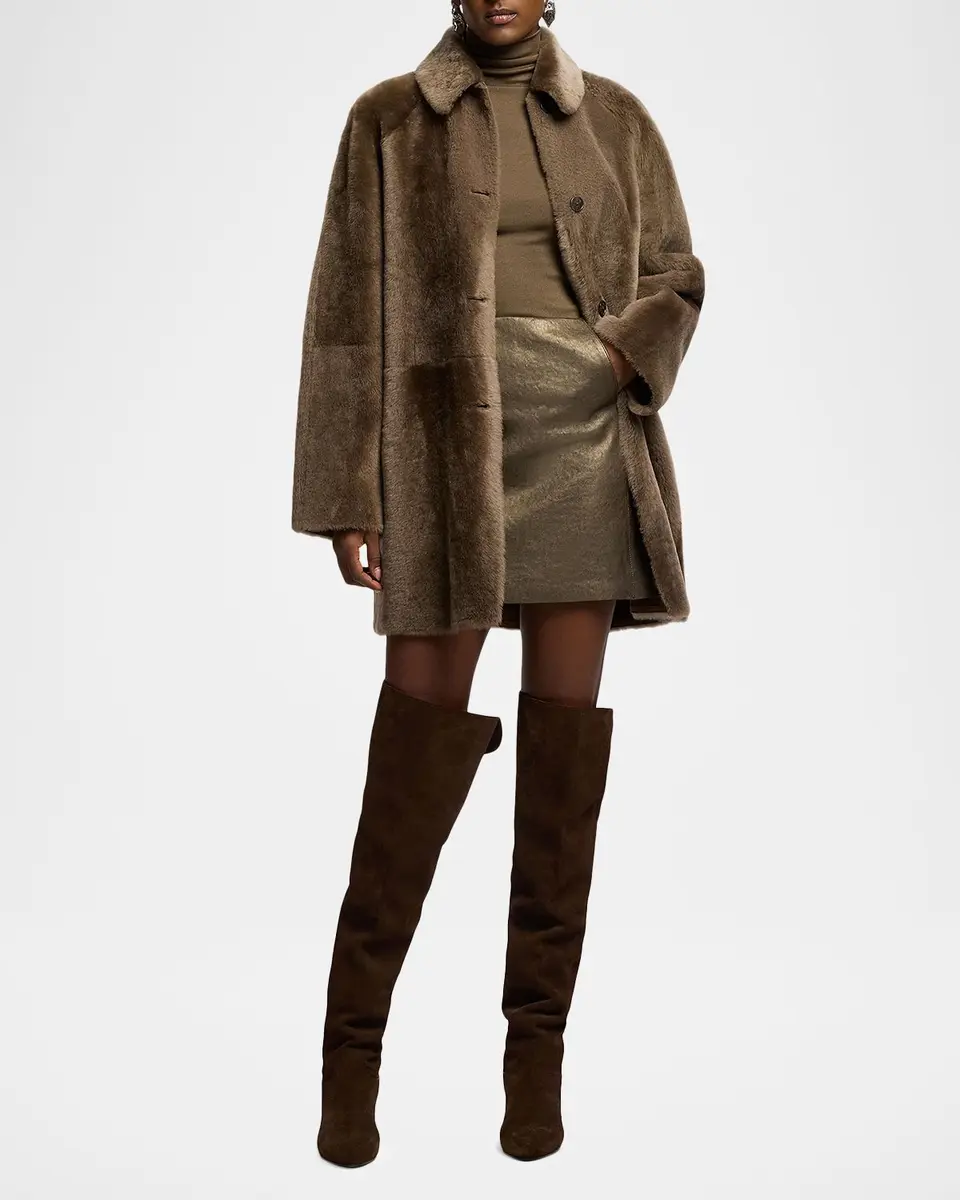 Ralph Lauren Collection Carreen Foiled Lambskin Skirt | Thumbnail 2 Ralph Lauren Collection Carreen Foiled Lambskin Skirt | Thumbnail 2