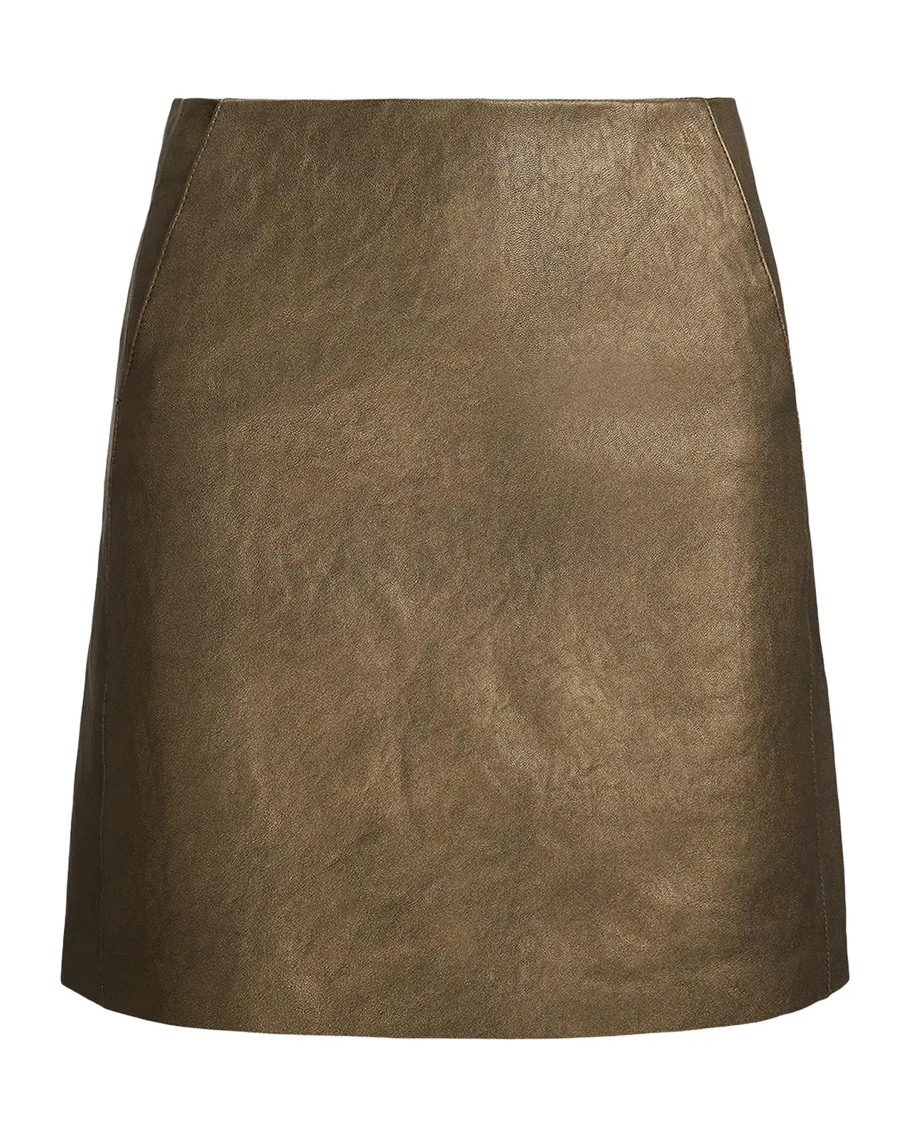 Carreen Foiled Lambskin Skirt
