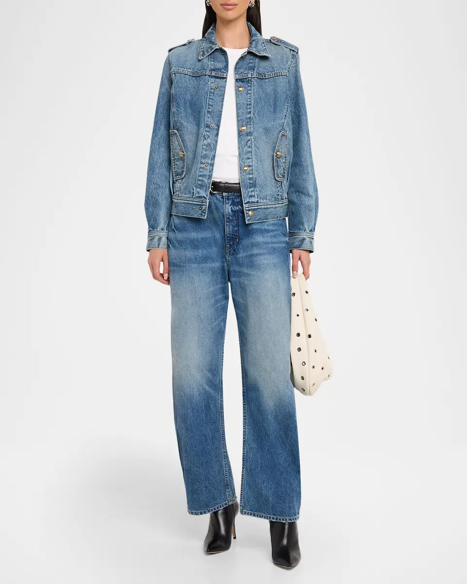 Nili Lotan Lorraine Acid-Washed Denim Jacket | Thumbnail 2 Nili Lotan Lorraine Acid-Washed Denim Jacket | Thumbnail 2