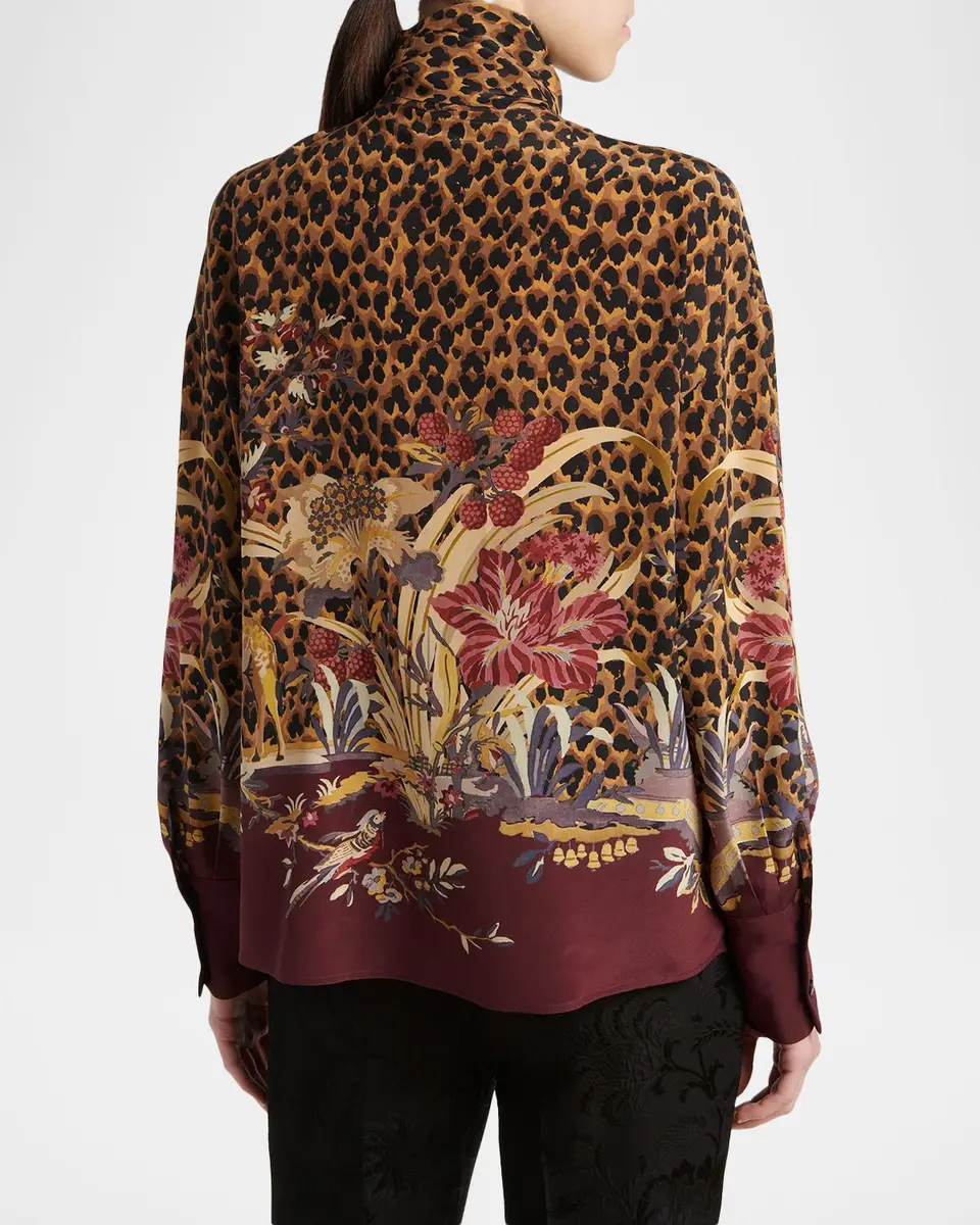 Etro Paisley Animal-Print Silk Neck-Scarf Blouse | Thumbnail 3 Etro Paisley Animal-Print Silk Neck-Scarf Blouse | Thumbnail 3