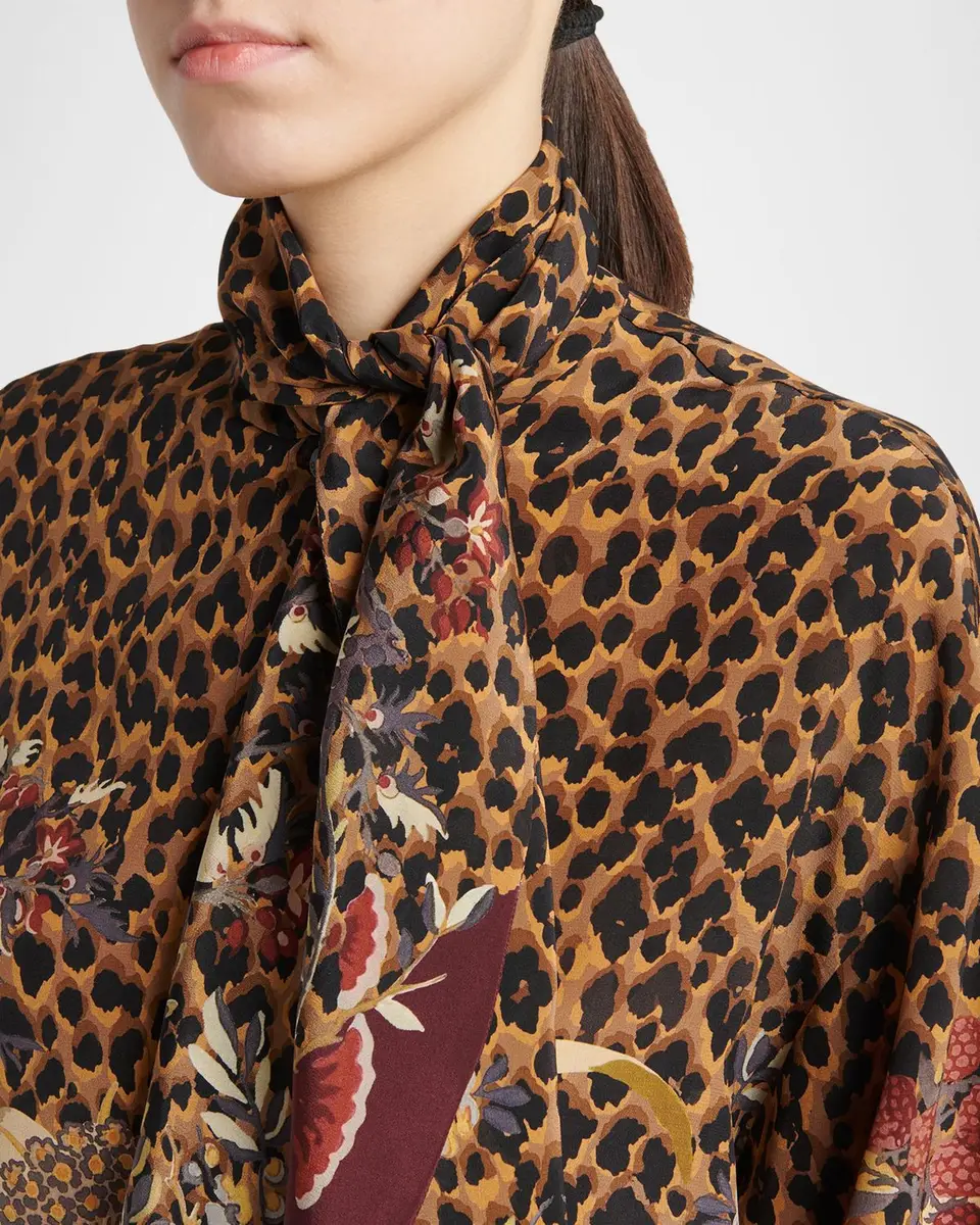 Etro Paisley Animal-Print Silk Neck-Scarf Blouse | Thumbnail 5 Etro Paisley Animal-Print Silk Neck-Scarf Blouse | Thumbnail 5