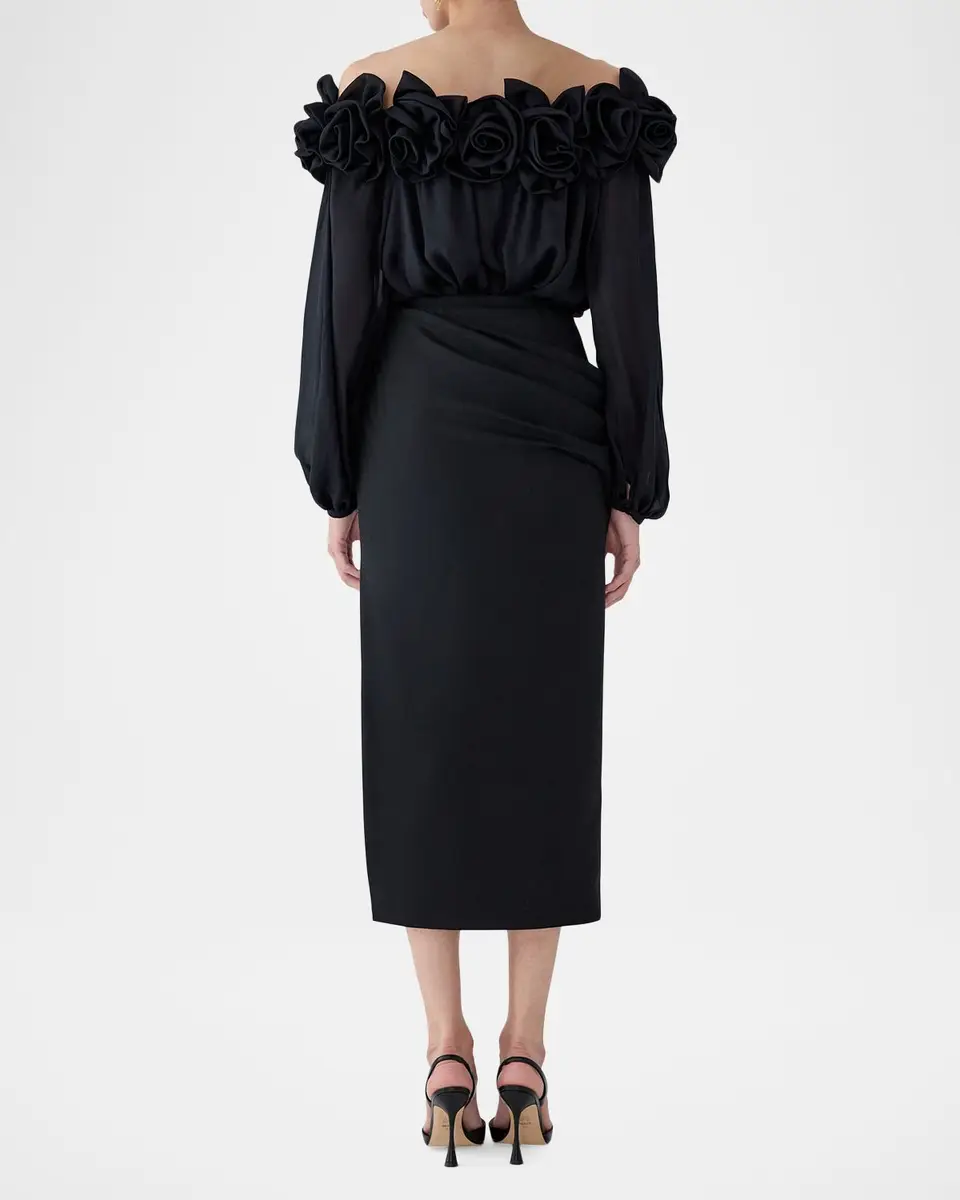 Carolina Herrera Rosette Off-the-Shoulder Blouse | Thumbnail 3 Carolina Herrera Rosette Off-the-Shoulder Blouse | Thumbnail 3