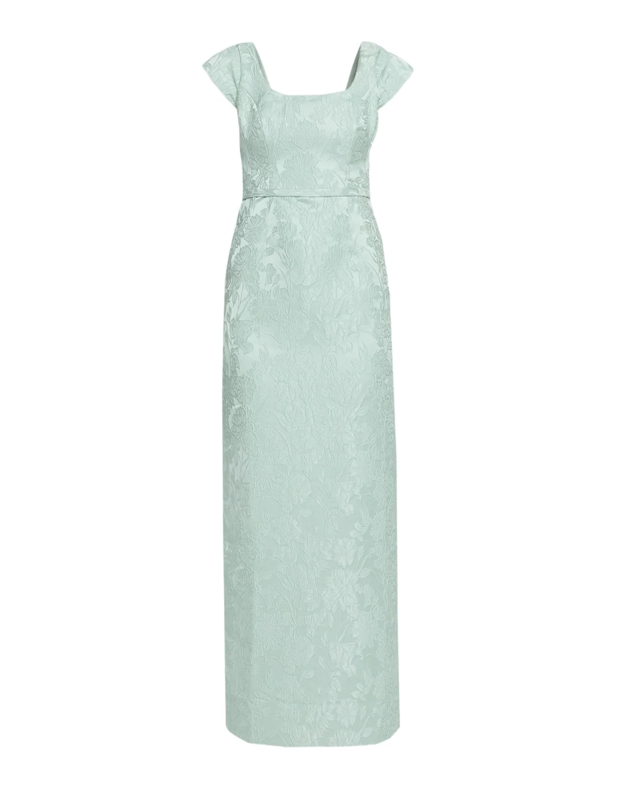 SACHIN & BABI Grace Cap-Sleeve Cloque Column Gown