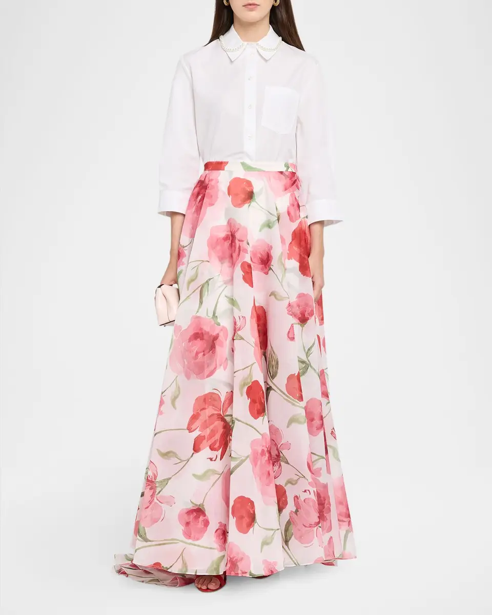 SACHIN & BABI Bellamy Floral-Print Organza Maxi Skirt | Thumbnail 2