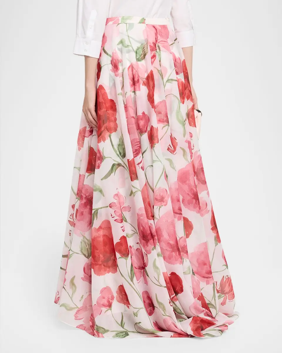 SACHIN & BABI Bellamy Floral-Print Organza Maxi Skirt | Thumbnail 3