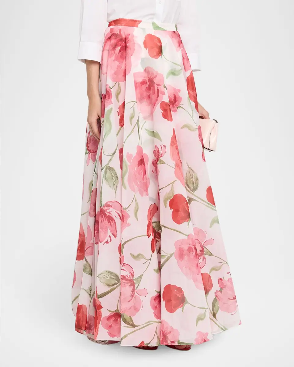 SACHIN & BABI Bellamy Floral-Print Organza Maxi Skirt | Thumbnail 4