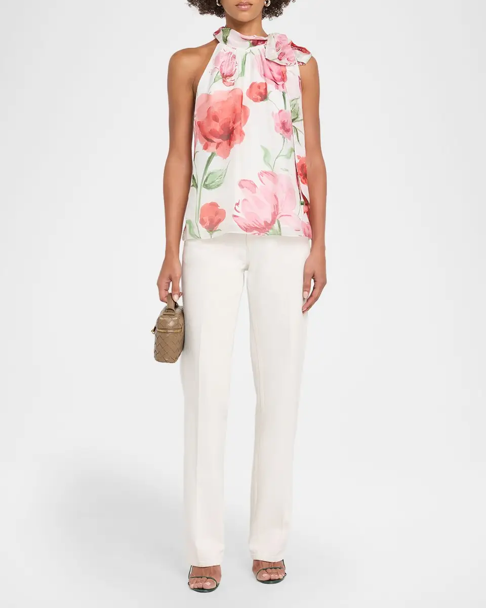 SACHIN & BABI Deirdre Floral-Print Chiffon Halter Top | Thumbnail 2