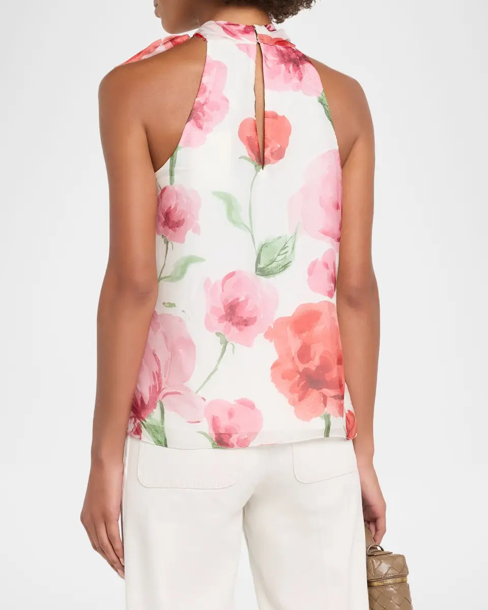 SACHIN & BABI Deirdre Floral-Print Chiffon Halter Top | Thumbnail 3