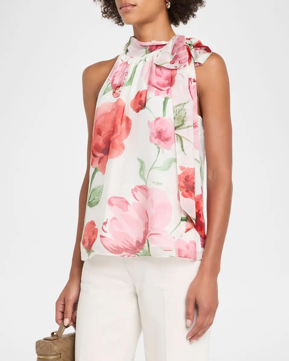 SACHIN & BABI Deirdre Floral-Print Chiffon Halter Top | Thumbnail 4
