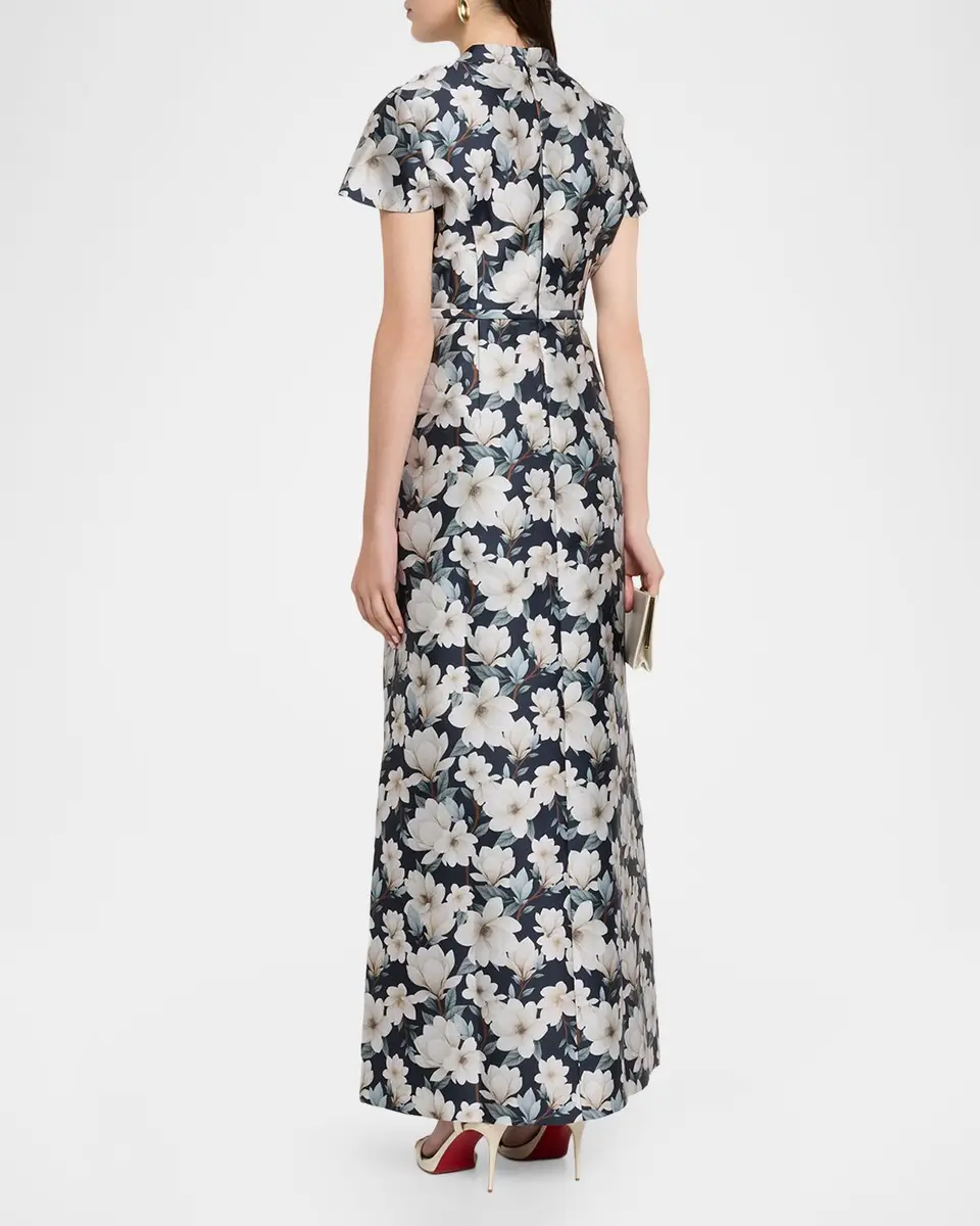 SACHIN & BABI Charlotte Floral-Print Mikado Gown | Thumbnail 3