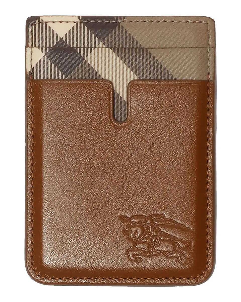 Burberry Men's MagSafe Pop Check Leather Phone Card Case | Thumbnail 3 Burberry Men's MagSafe Pop Check Leather Phone Card Case | Thumbnail 3