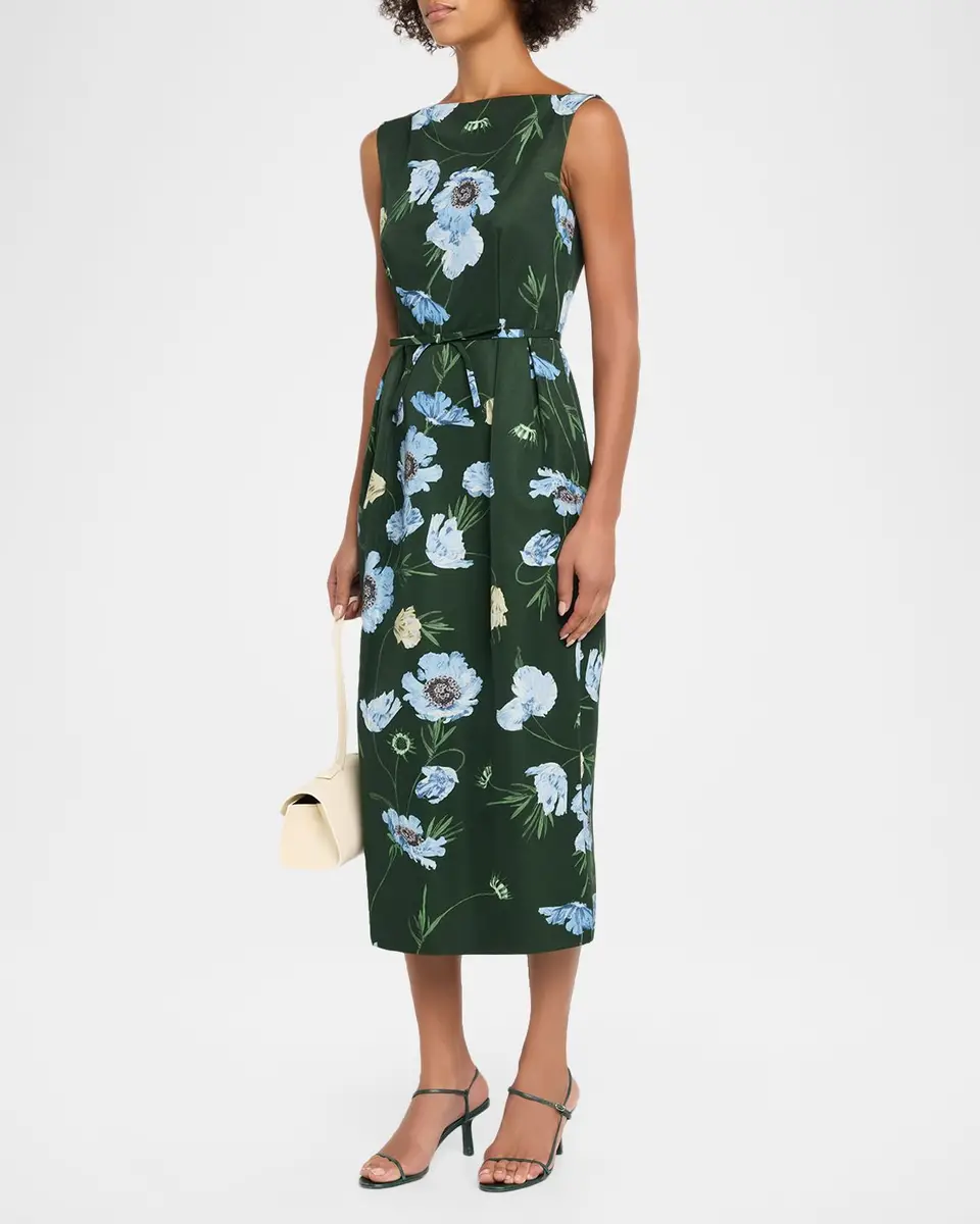 Erdem Floral Cotton Faille Midi Cocktail Dress | Thumbnail 4 Erdem Floral Cotton Faille Midi Cocktail Dress | Thumbnail 4