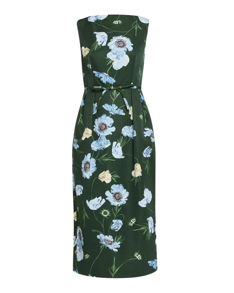 Erdem Floral Cotton Faille Midi Cocktail Dress | Image 1 Erdem Floral Cotton Faille Midi Cocktail Dress | Image 1