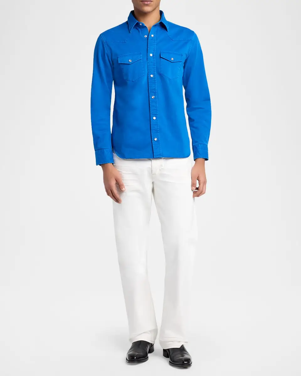 Tom Ford Men's Comfort Stretch Flat-Front Trousers | Thumbnail 2 Tom Ford Men's Comfort Stretch Flat-Front Trousers | Thumbnail 2