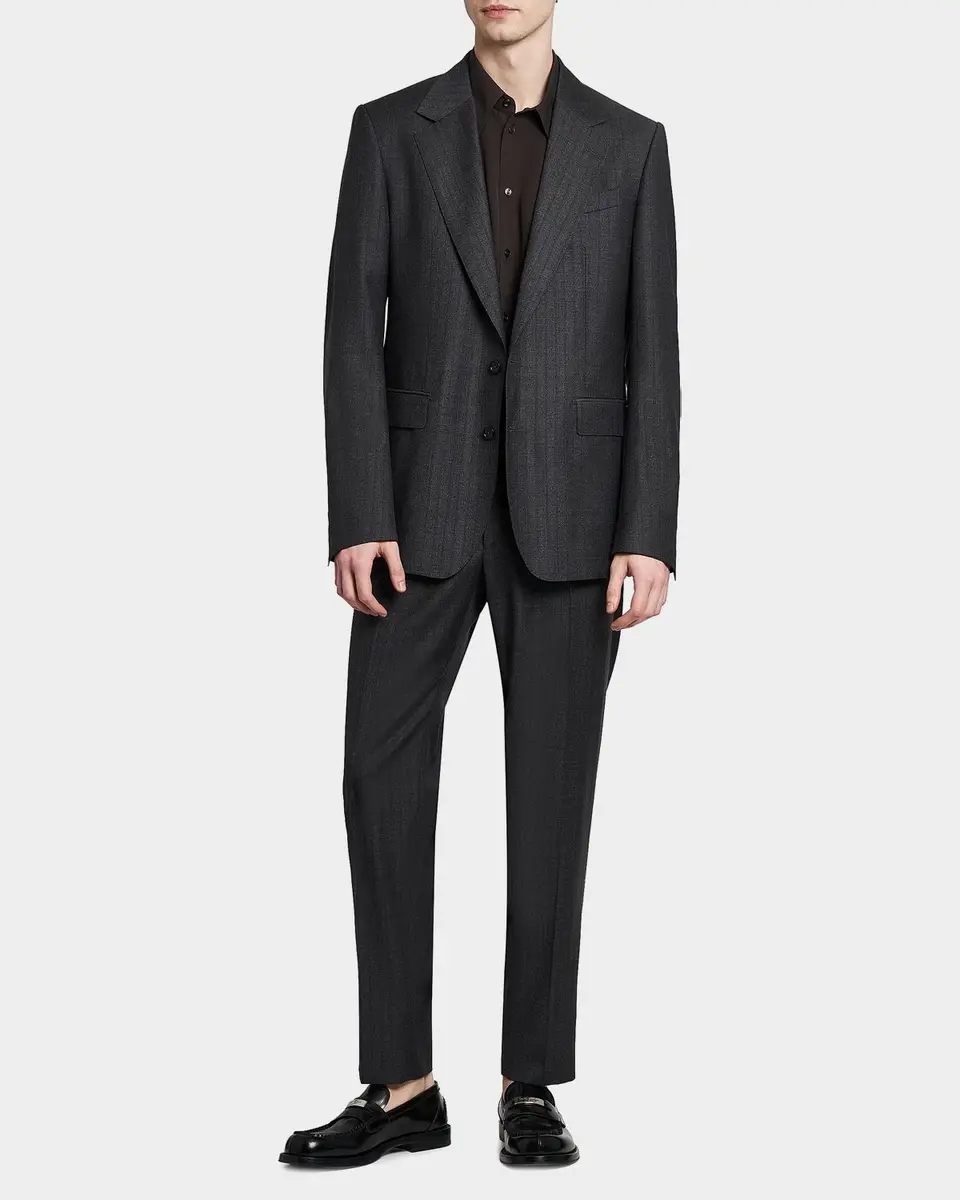 Dolce & Gabbana Men's Lana Gessata Pleated Trousers | Thumbnail 2 Dolce & Gabbana Men's Lana Gessata Pleated Trousers | Thumbnail 2