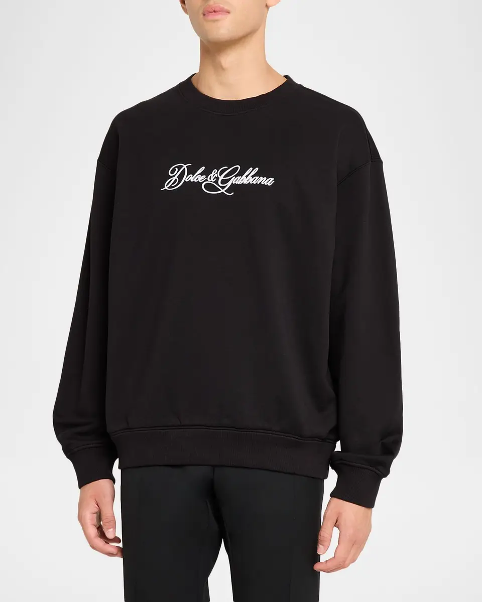 Dolce & Gabbana Men's Ricamo Cotton Logo Sweatshirt | Thumbnail 4 Dolce & Gabbana Men's Ricamo Cotton Logo Sweatshirt | Thumbnail 4