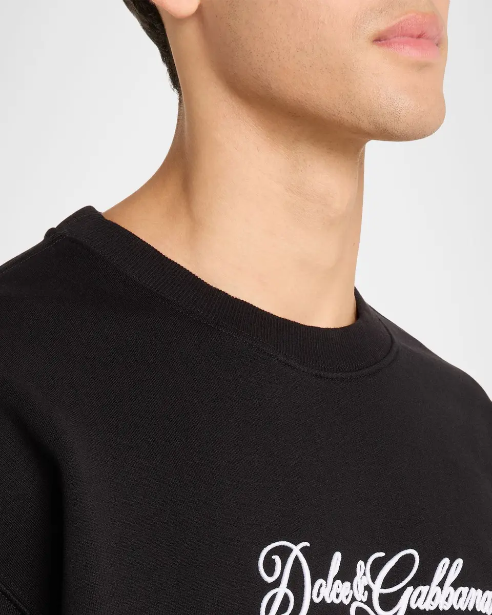 Dolce & Gabbana Men's Ricamo Cotton Logo Sweatshirt | Thumbnail 5 Dolce & Gabbana Men's Ricamo Cotton Logo Sweatshirt | Thumbnail 5