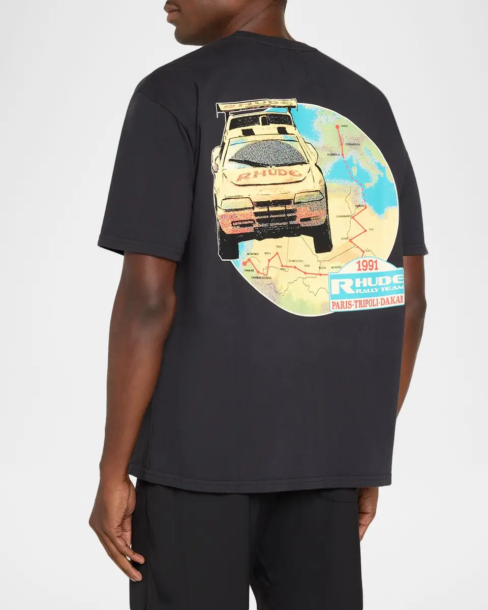 Rhude Tripoli Rally Team Cotton Crewneck T-Shirt | Thumbnail 3