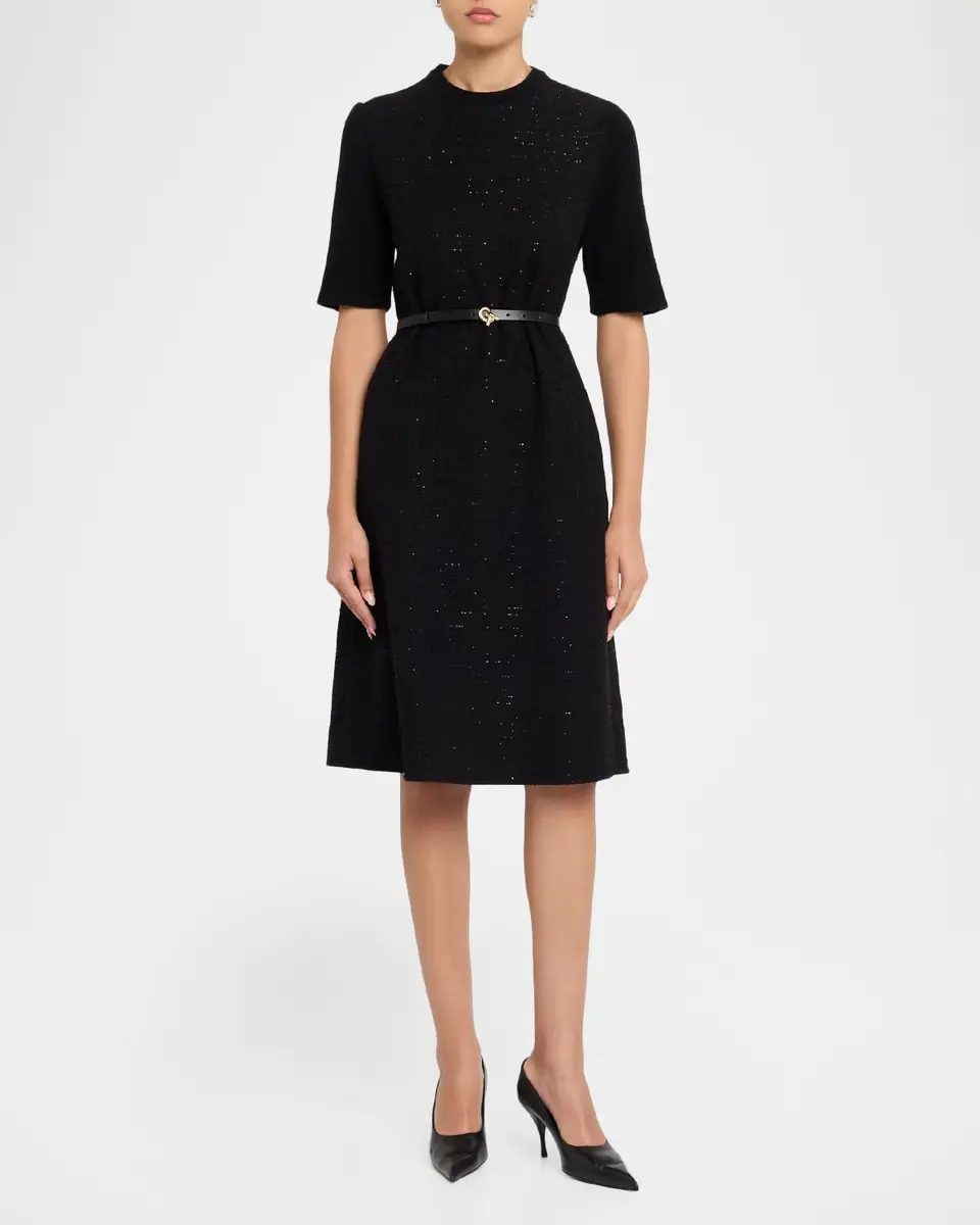 Fabiana Filippi A-Line Sequin Tweed Dress | Thumbnail 2