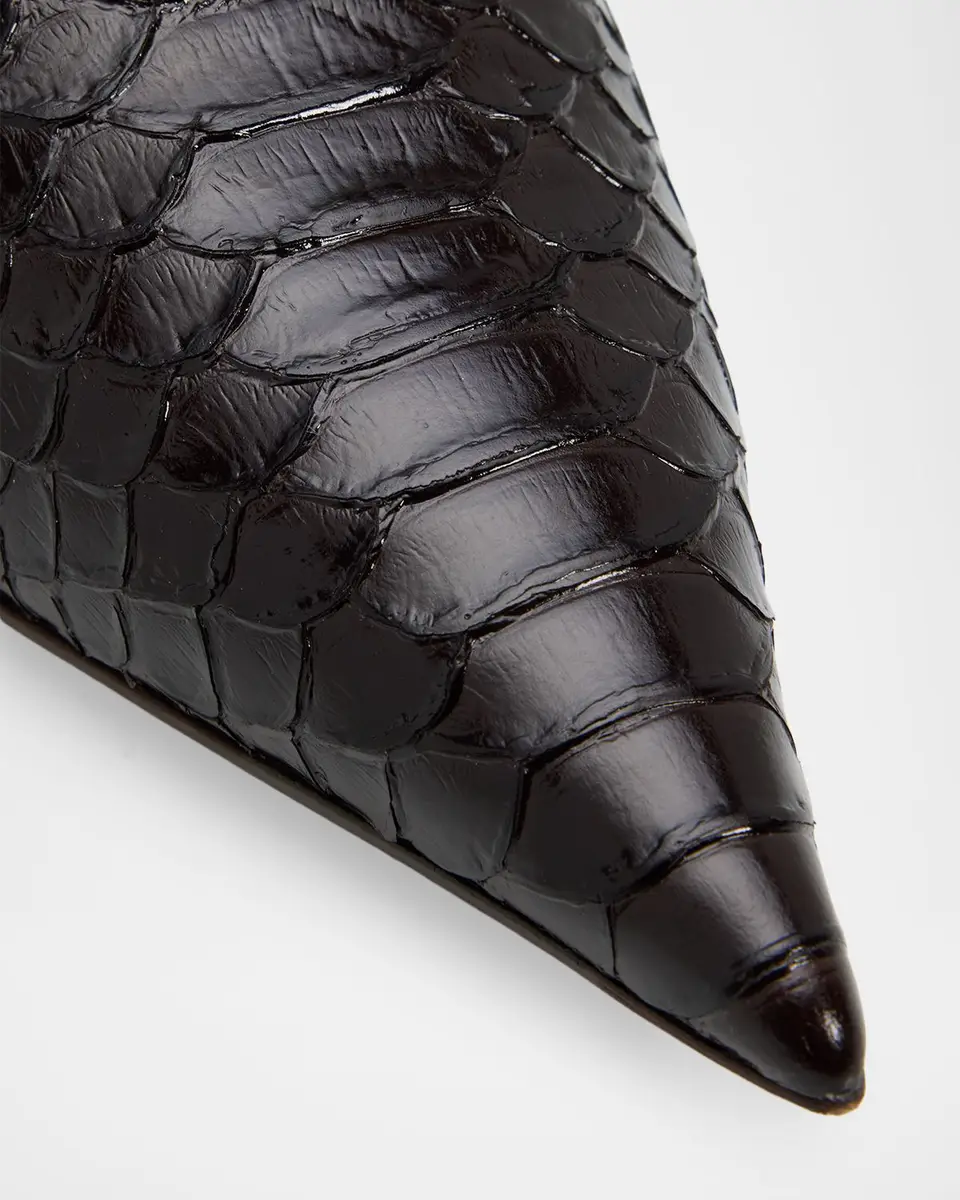 Tom Ford 85mm Semi Shiny Croc-Embossed Leather Mule Pumps | Thumbnail 3 Tom Ford 85mm Semi Shiny Croc-Embossed Leather Mule Pumps | Thumbnail 3