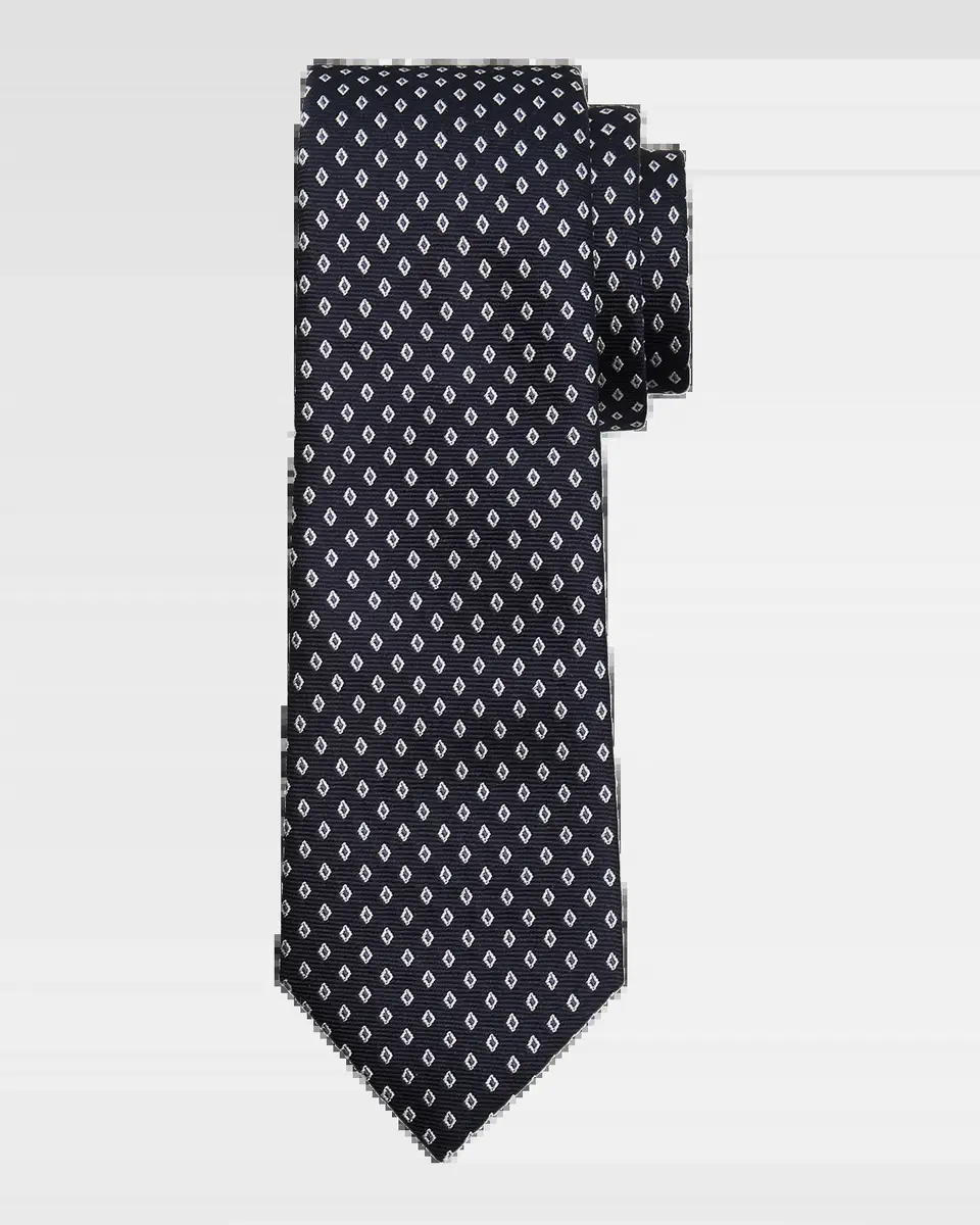 Emporio Armani Men's Micro-Diamond Silk Tie | Thumbnail 2 Emporio Armani Men's Micro-Diamond Silk Tie | Thumbnail 2
