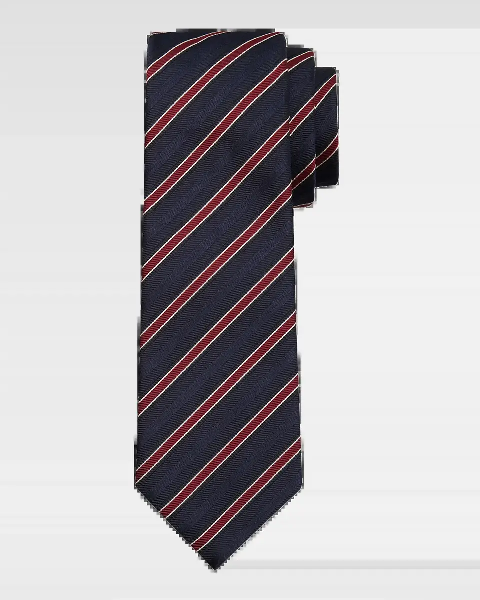 Emporio Armani Men's Multi-Stripe Silk Tie | Thumbnail 2 Emporio Armani Men's Multi-Stripe Silk Tie | Thumbnail 2