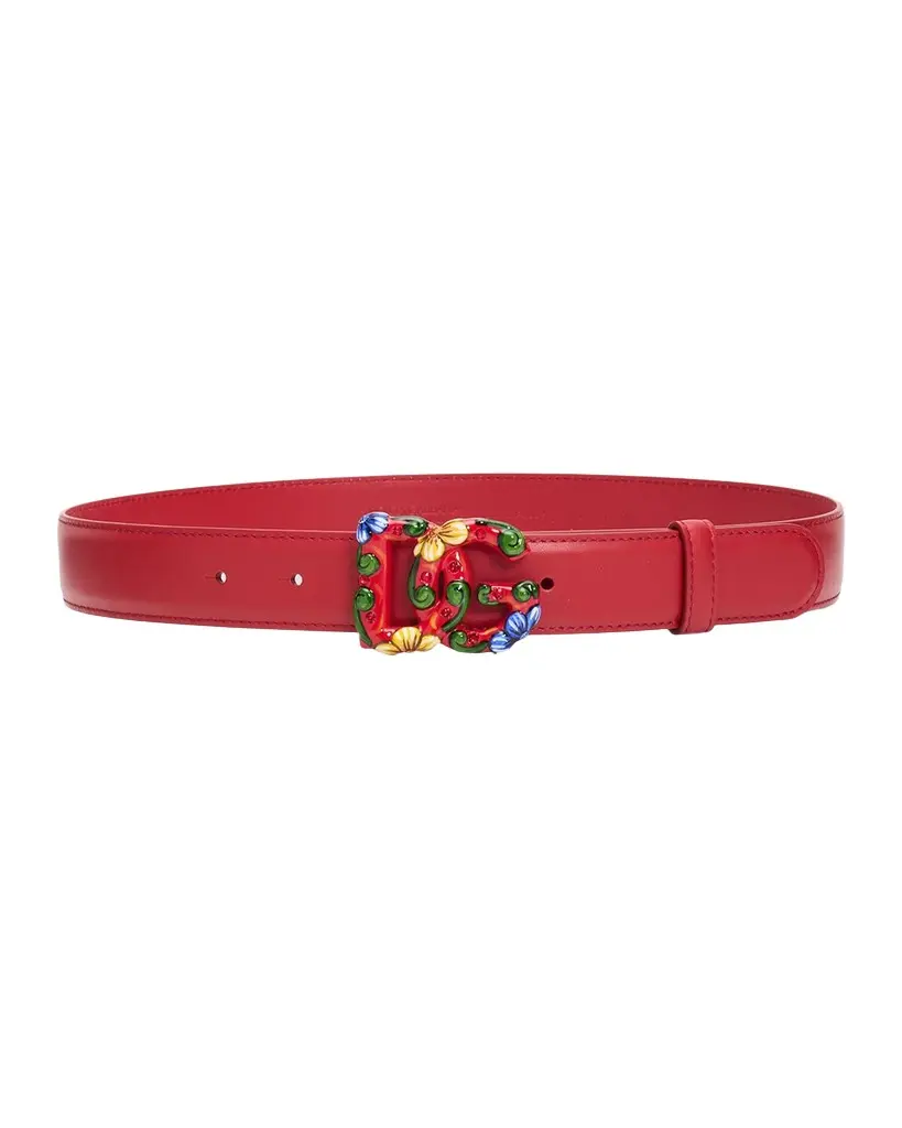 Dolce & Gabbana DG Embellished Leather Belt | Image 1 Dolce & Gabbana DG Embellished Leather Belt | Image 1