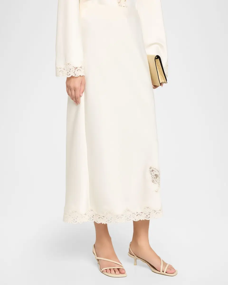 LoveShackFancy Avelaine Satin Midi Skirt | Thumbnail 4 LoveShackFancy Avelaine Satin Midi Skirt | Thumbnail 4