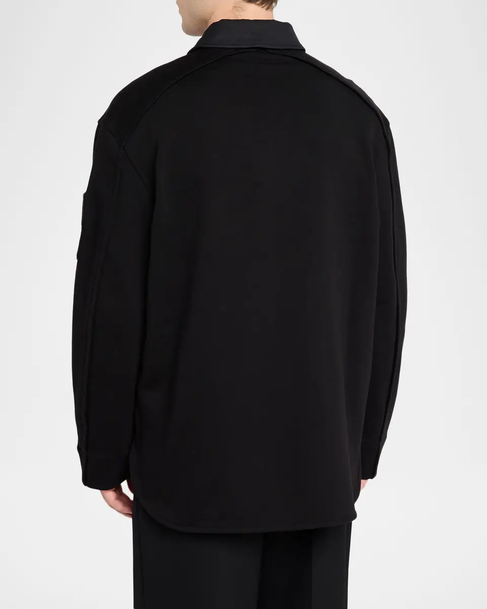 Bottega Veneta Men's Cotton Fleece Polo Sweater | Thumbnail 3 Bottega Veneta Men's Cotton Fleece Polo Sweater | Thumbnail 3