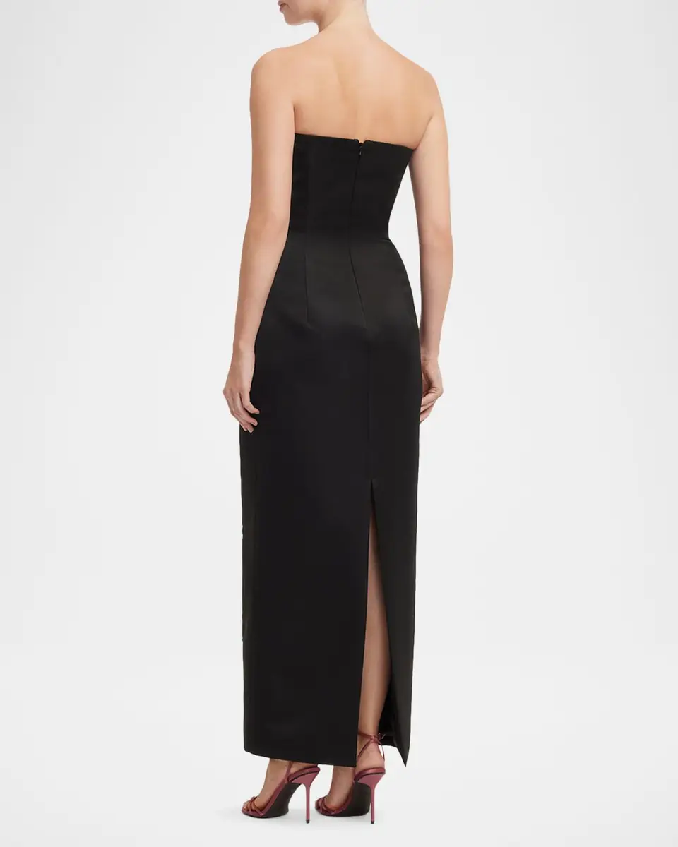 LEO LIN Rayna Strapless Embroidered Column Maxi Dress | Thumbnail 3 LEO LIN Rayna Strapless Embroidered Column Maxi Dress | Thumbnail 3