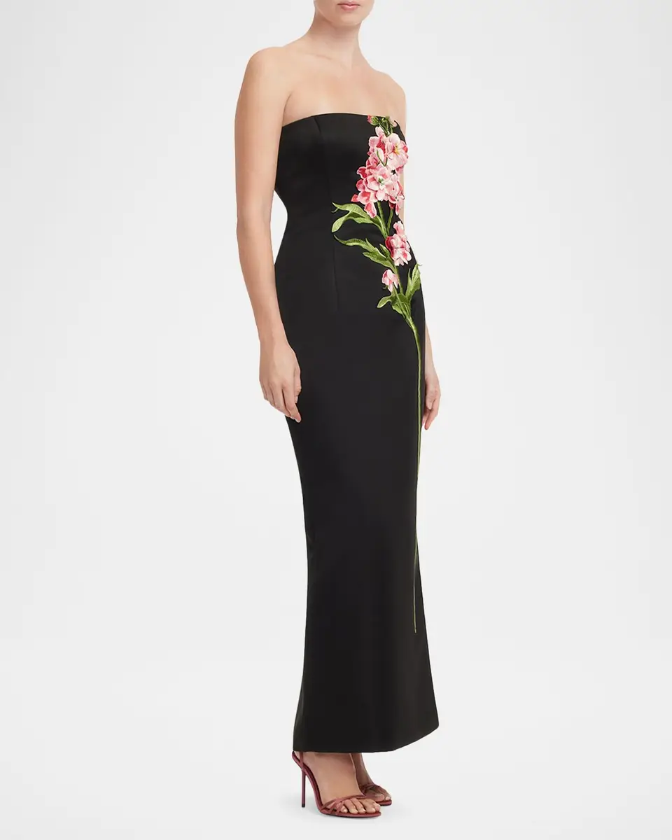 LEO LIN Rayna Strapless Embroidered Column Maxi Dress | Thumbnail 6 LEO LIN Rayna Strapless Embroidered Column Maxi Dress | Thumbnail 6