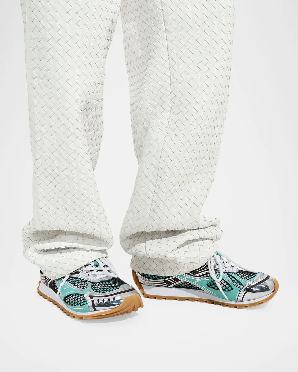 Bottega Veneta Women's Orbit Metallic Net Runner Sneakers | Thumbnail 2 Bottega Veneta Women's Orbit Metallic Net Runner Sneakers | Thumbnail 2