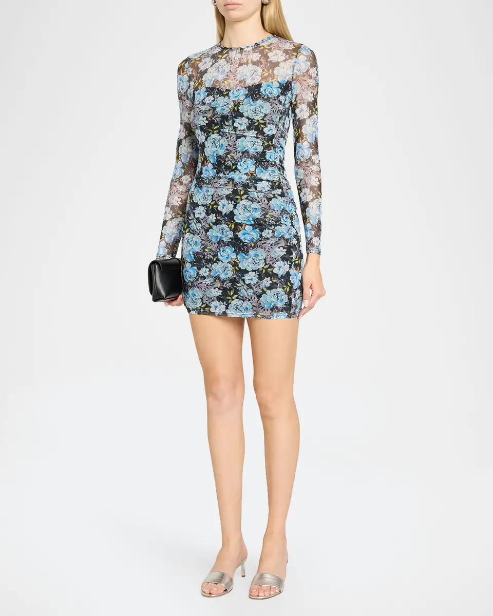 Generation Love Agnese Floral Mesh Mini Dress | Thumbnail 4