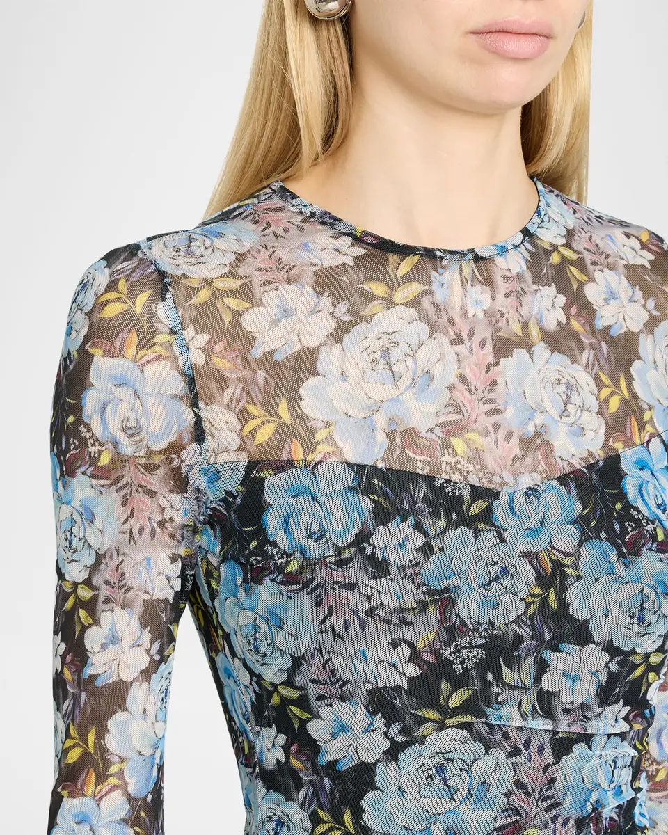 Generation Love Agnese Floral Mesh Mini Dress | Thumbnail 5