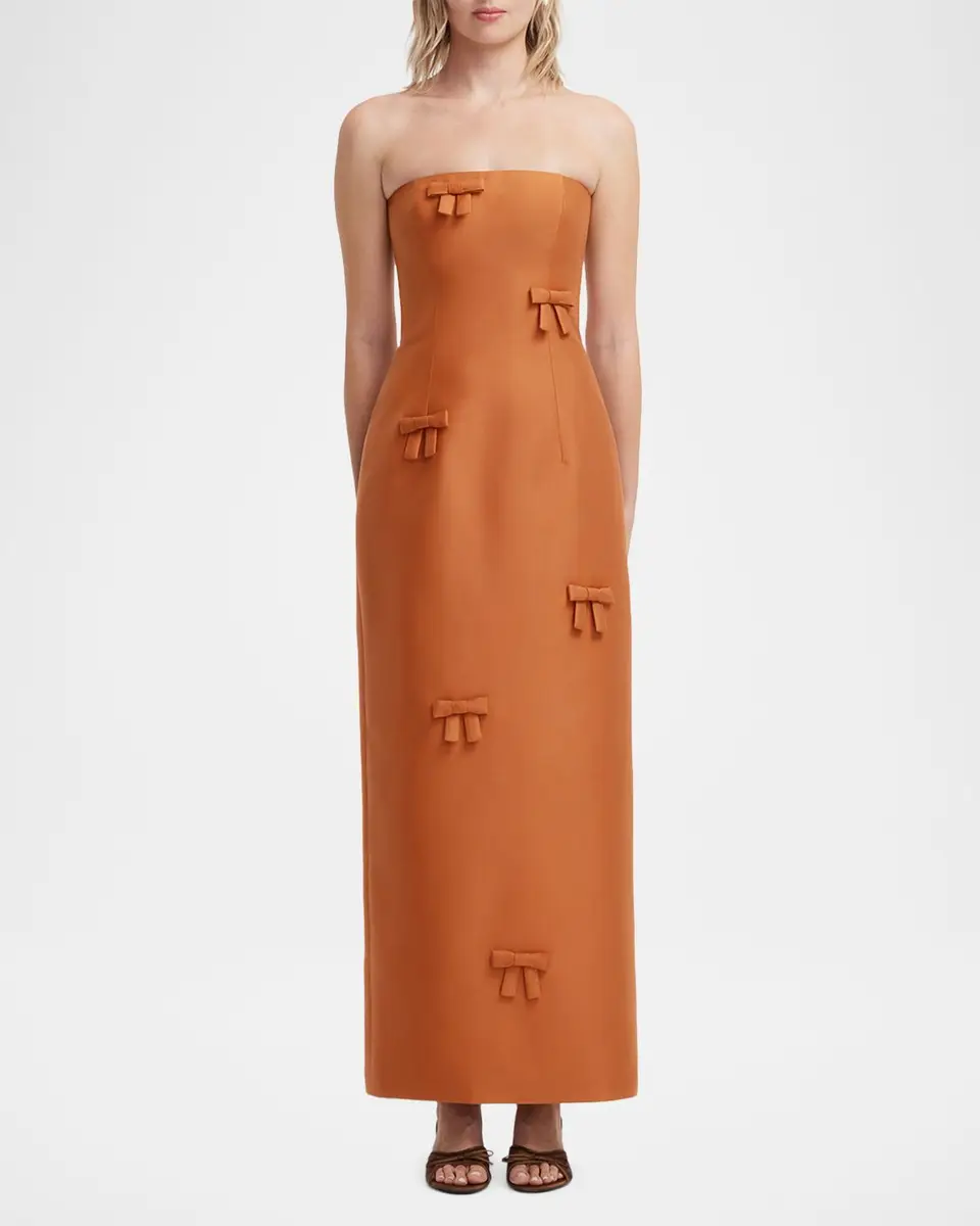 LEO LIN Rayna Bow-Embellished Bustier Column Maxi Dress | Thumbnail 2 LEO LIN Rayna Bow-Embellished Bustier Column Maxi Dress | Thumbnail 2