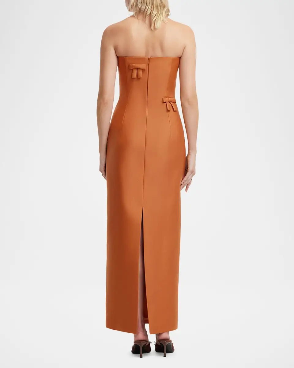 LEO LIN Rayna Bow-Embellished Bustier Column Maxi Dress | Thumbnail 3 LEO LIN Rayna Bow-Embellished Bustier Column Maxi Dress | Thumbnail 3