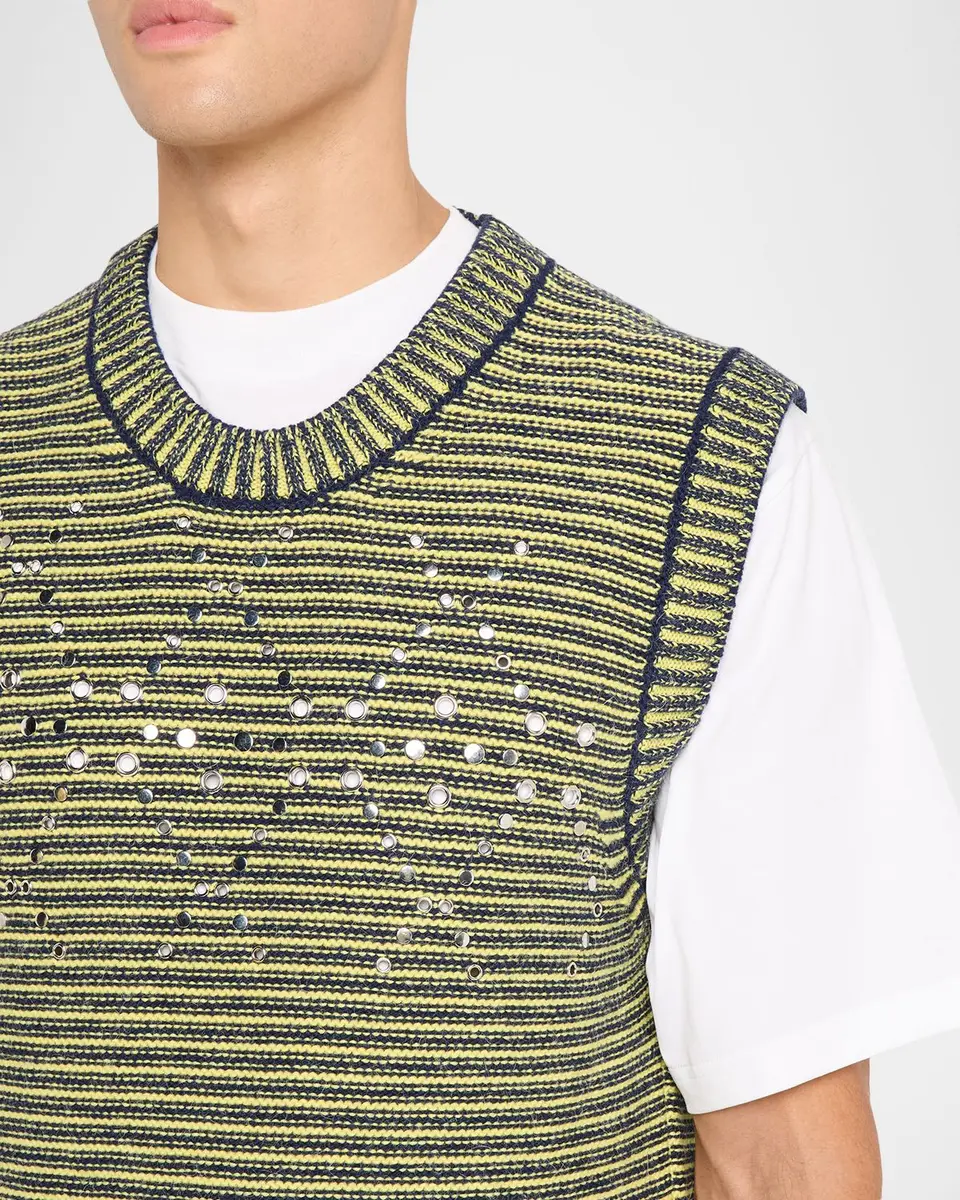 Marni Men's Eyelet-Trim Sweater Vest | Thumbnail 5 Marni Men's Eyelet-Trim Sweater Vest | Thumbnail 5