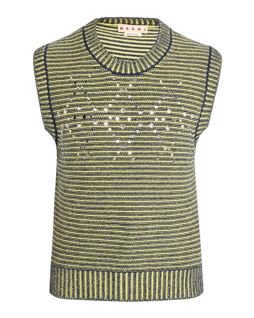 Marni Men's Eyelet-Trim Sweater Vest | Image 1 Marni Men's Eyelet-Trim Sweater Vest | Image 1
